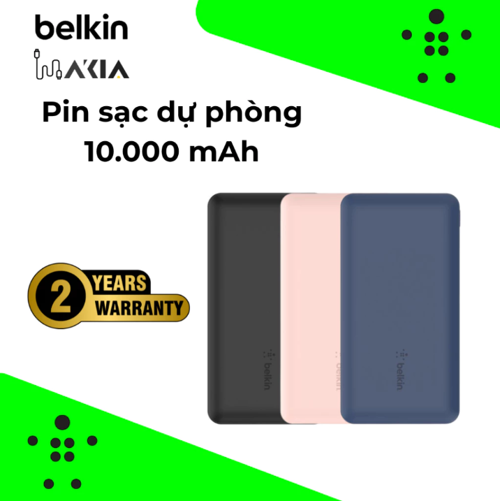 Pin Sạc Dự Phòng Belkin Polymer Pocket Power 10,000Mah 15W Pd 30 Pin Sạc Dự Phòng Belkin Polymer Pocket Power 10,000Mah, 15W Pd