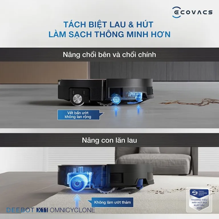 Robot hút bụi thông minh Ecovacs X11 OmniCyclone