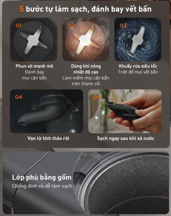 Máy Sữa Hạt Làm Sạch Tự Động Joyoung Jscb - K7 Pro 10 Máy Sữa Hạt Làm Sạch Tự Động Joyoung K7 Pro