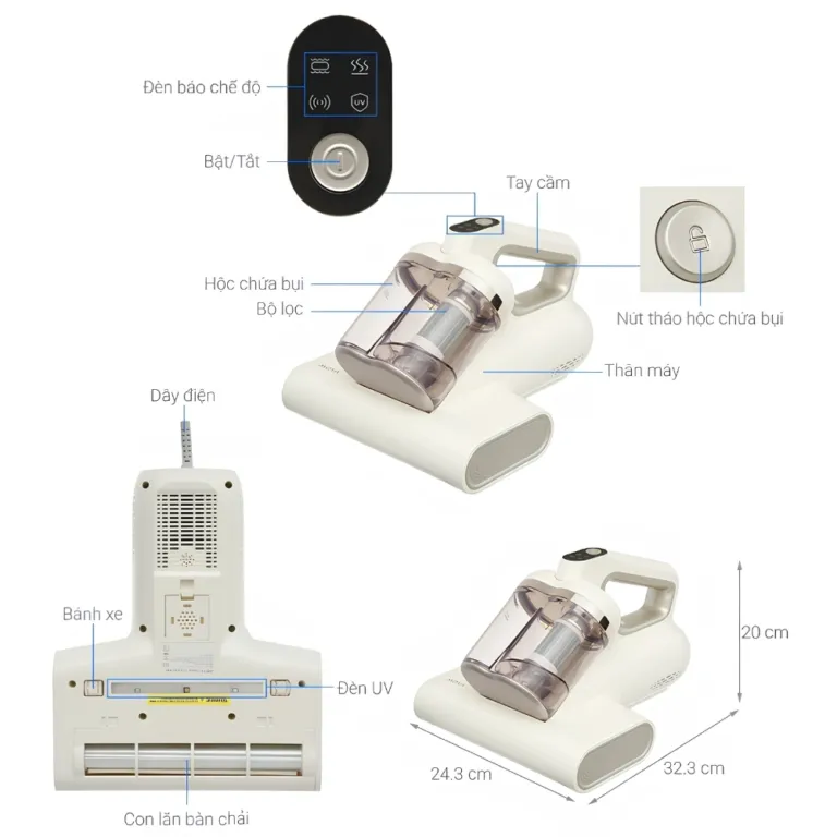 Máy hút bụi giường nệm Mova D10 MAX - AKIA Smart Home