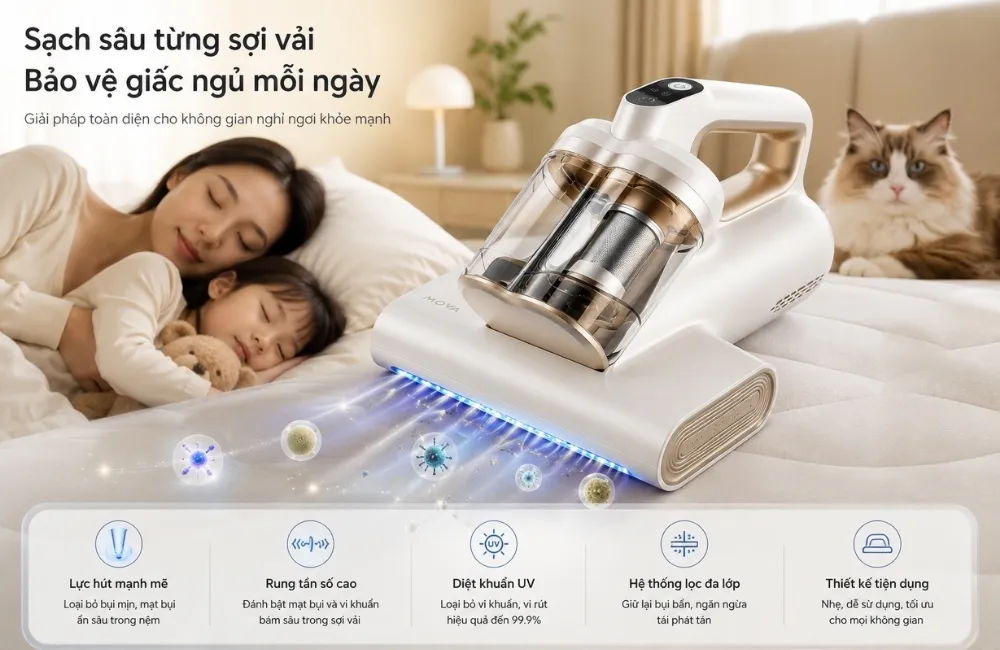 Máy Hút Bụi Giường Nệm Mova D10 Max 9 Máy Hút Bụi Giường Nệm Mova D10 Max - Akia Smart Home