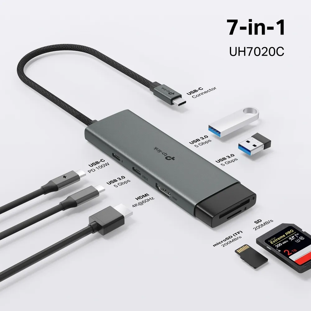 Hub Kết Nối Type C 7 Cổng Tp-Link - Uh7020C 9 Hub Kết Nối Type C 7 Cổng Tp-Link – Uh7020C - Akia Smart Home