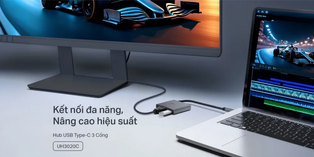 Hub Chuyển Đổi 3 Trong 1 Tp-Link Uh3020C Usb Type-C 8 Hub Tp-Link Uh3020C – Bộ Chuyển Đổi Usb Type-C 3 Cổng - Akia Smart Home