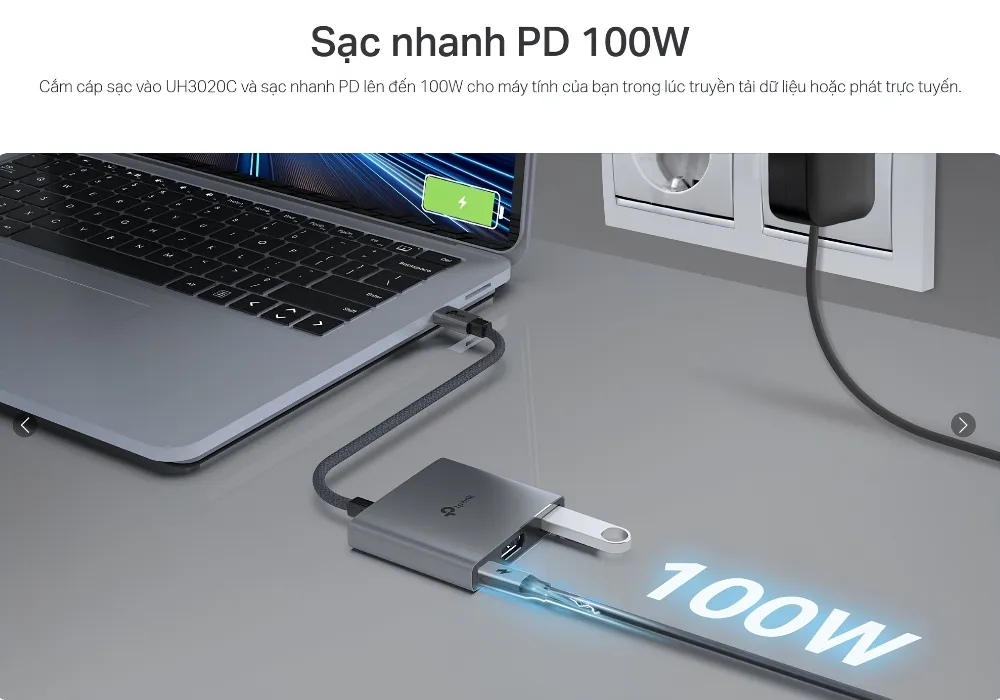 Hub Chuyển Đổi 3 Trong 1 Tp-Link Uh3020C Usb Type-C 10 Hub Tp-Link Uh3020C – Bộ Chuyển Đổi Usb Type-C 3 Cổng - Akia Smart Home