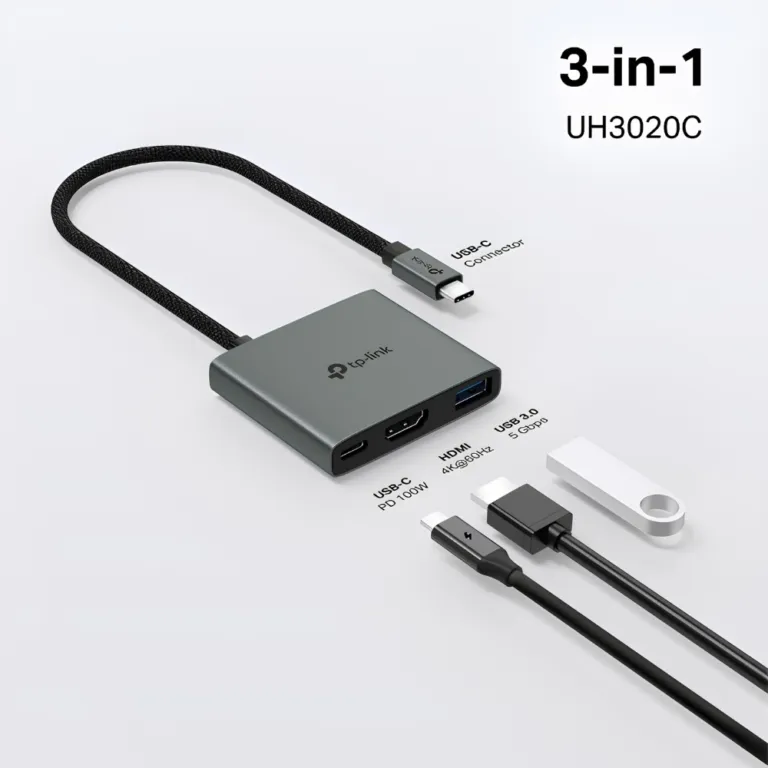 Hub chuyển đổi 3 trong 1 TP-Link UH3020C USB Type-C - AKIA Smart Home