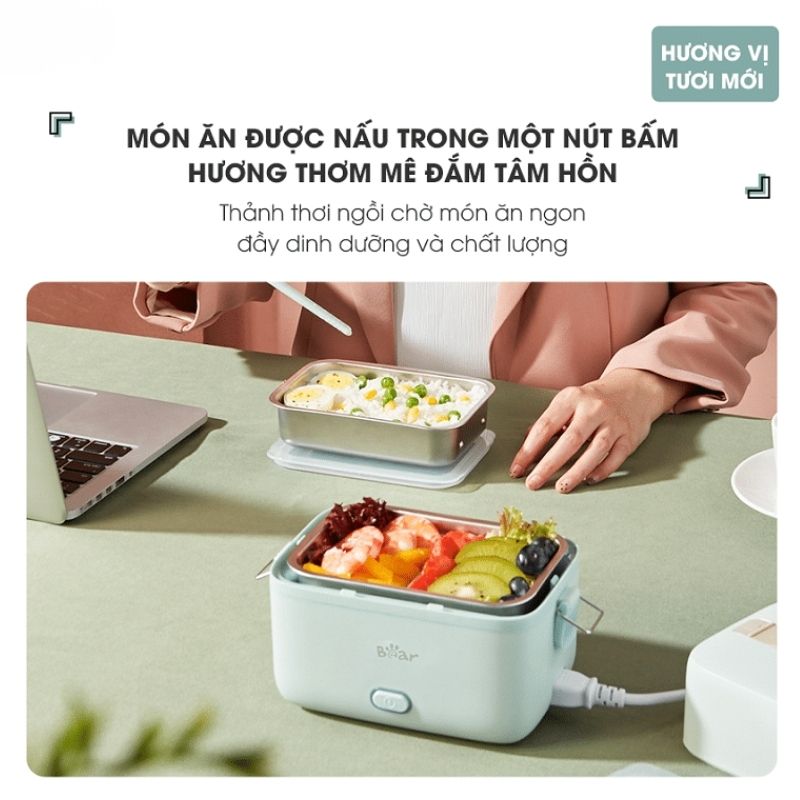 Hộp Cơm Điện 2 Ngăn Tiện Lợi Bear Sb-Hc12L 49 Hộp Cơm Điện 2 Ngăn Tiện Lợi Bear Sb-Hc12L