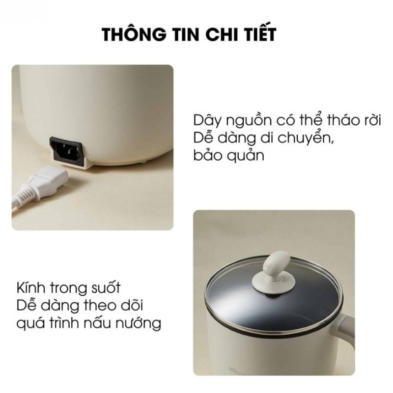 Nồi Lẩu Điện Bear Drg-C12K1 Mini 2 Tầng 13 Nồi Lẩu Điện Bear Drg-C12K1