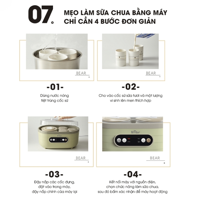 Máy Làm Sữa Chua Đa Năng Chính Hãng Bear Sb-Sc10C 23 Máy Làm Sữa Chua Bear Sb-Sc10C