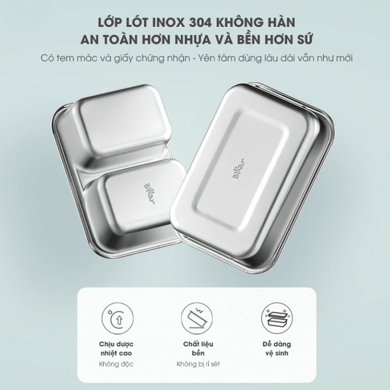 Hộp Cơm Điện 2 Ngăn Tiện Lợi Bear Sb-Hc12L 47 Hộp Cơm Điện 2 Ngăn Tiện Lợi Bear Sb-Hc12L