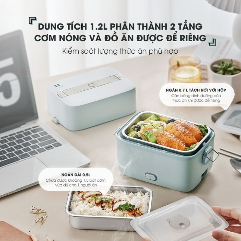 Hộp Cơm Điện 2 Ngăn Tiện Lợi Bear Sb-Hc12L 44 Hộp Cơm Điện 2 Ngăn Tiện Lợi Bear Sb-Hc12L