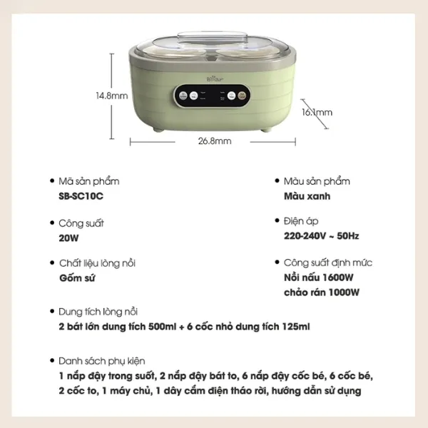 máy làm sữa chua Bear SB-SC10C