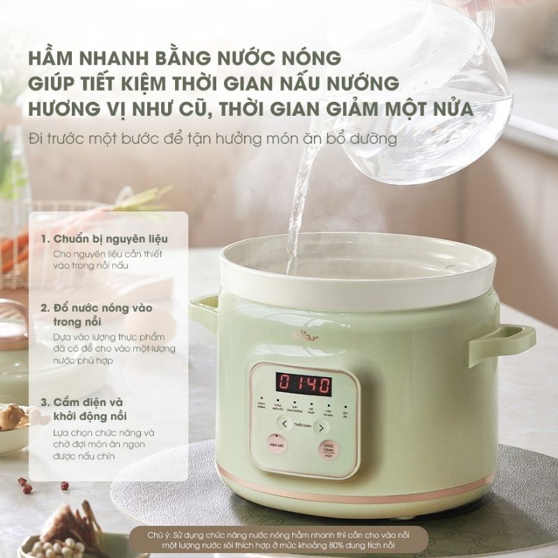 Nồi Nấu Chậm Đa Năng 2.0L Bear Sb-Nnc20 15 Nồi Nấu Chậm Đa Năng 2.0L Bear Sb-Nnc20