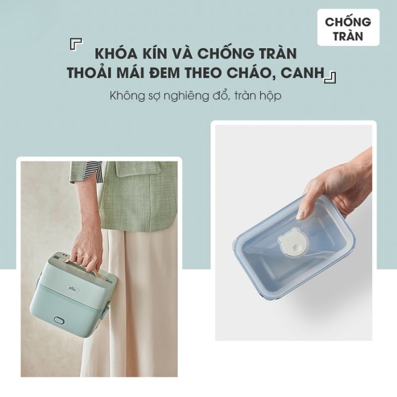 Hộp Cơm Điện 2 Ngăn Tiện Lợi Bear Sb-Hc12L 45 Hộp Cơm Điện 2 Ngăn Tiện Lợi Bear Sb-Hc12L
