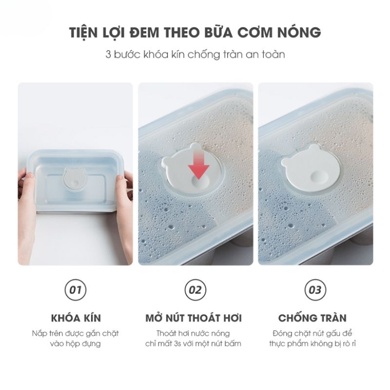 Hộp Cơm Điện 2 Ngăn Tiện Lợi Bear Sb-Hc12L 50 Hộp Cơm Điện 2 Ngăn Tiện Lợi Bear Sb-Hc12L
