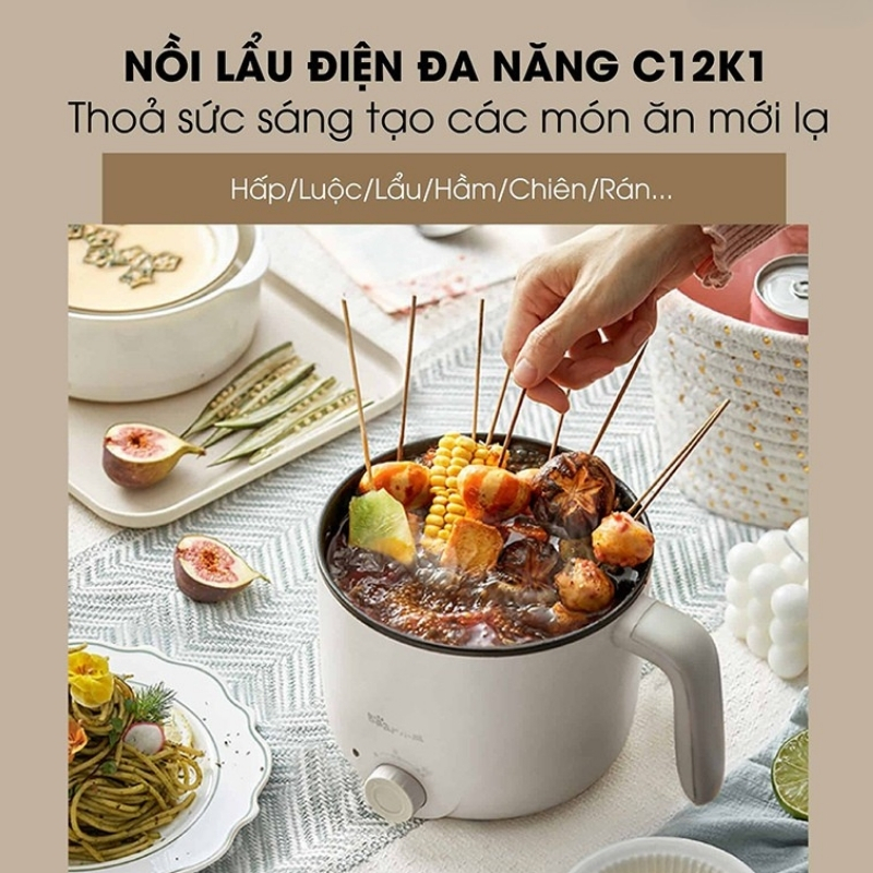 Nồi Lẩu Điện Bear Drg-C12K1 Mini 2 Tầng 12 Nồi Lẩu Điện Bear Drg-C12K1