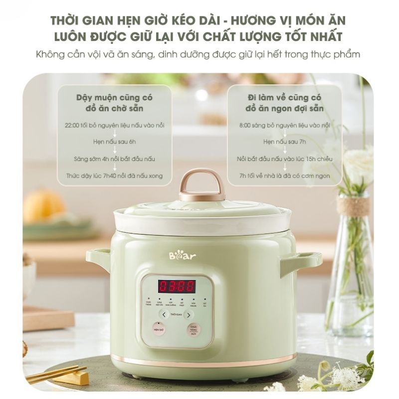 Nồi Nấu Chậm Đa Năng 2.0L Bear Sb-Nnc20 14 Nồi Nấu Chậm Đa Năng 2.0L Bear Sb-Nnc20