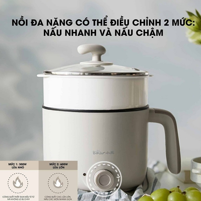 Nồi Lẩu Điện Bear Drg-C12K1 Mini 2 Tầng 11 Nồi Lẩu Điện Bear Drg-C12K1