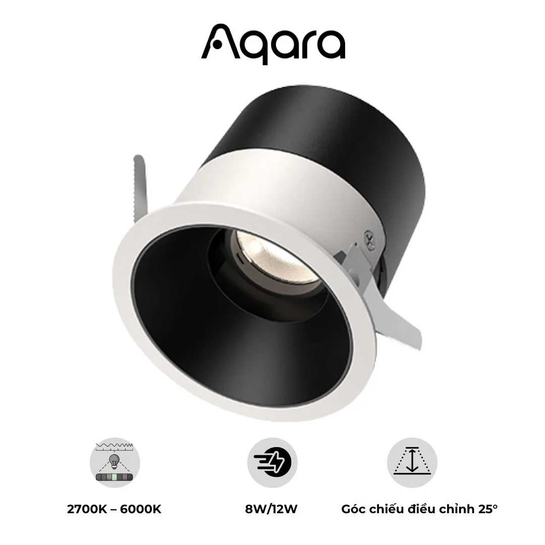 Đèn âm trần Aqara Downlight T2 Pro – Công suất 8W/12W – Nhiệt độ màu 2700K‑6000K | AKIA