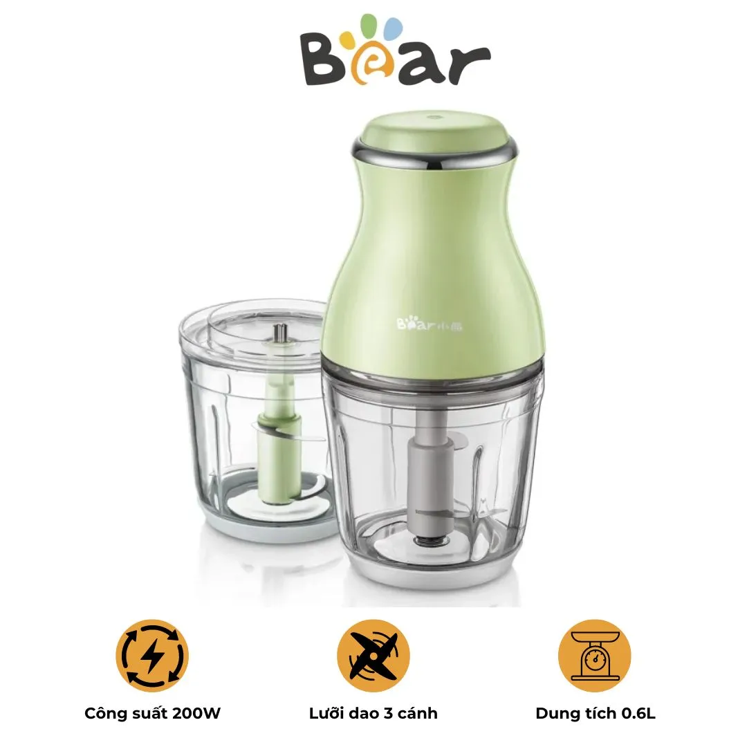 Máy xay thịt Bear QSJ – B02X5 – Công suất 200 Watt – Lưỡi dao thép không gỉ | AKIA