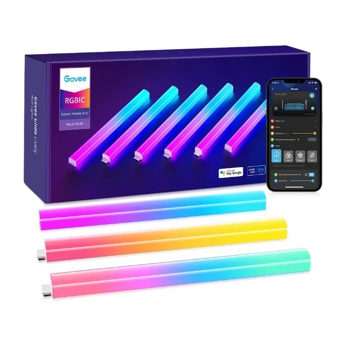 Đèn trang trí dán tường Govee Glide Lively RGBIC Wi-Fi & Bluetooth Wall Lights H610A | AKIA