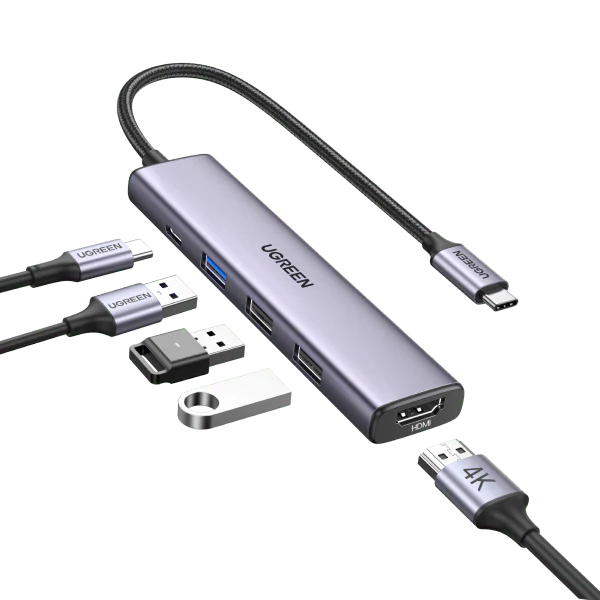 Hub chuyển đổi Ugreen 15495 – HDMI 4K@30Hz – USB 3.0 – Sạc PD 100W | AKIA