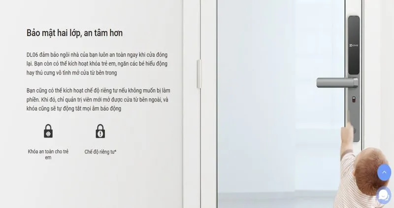 Khóa Cửa Nhôm Ezviz Dl06 - 1 Mặt Vân Tay 20 Khóa Cửa Nhôm Thông Minh Ezviz Dl06