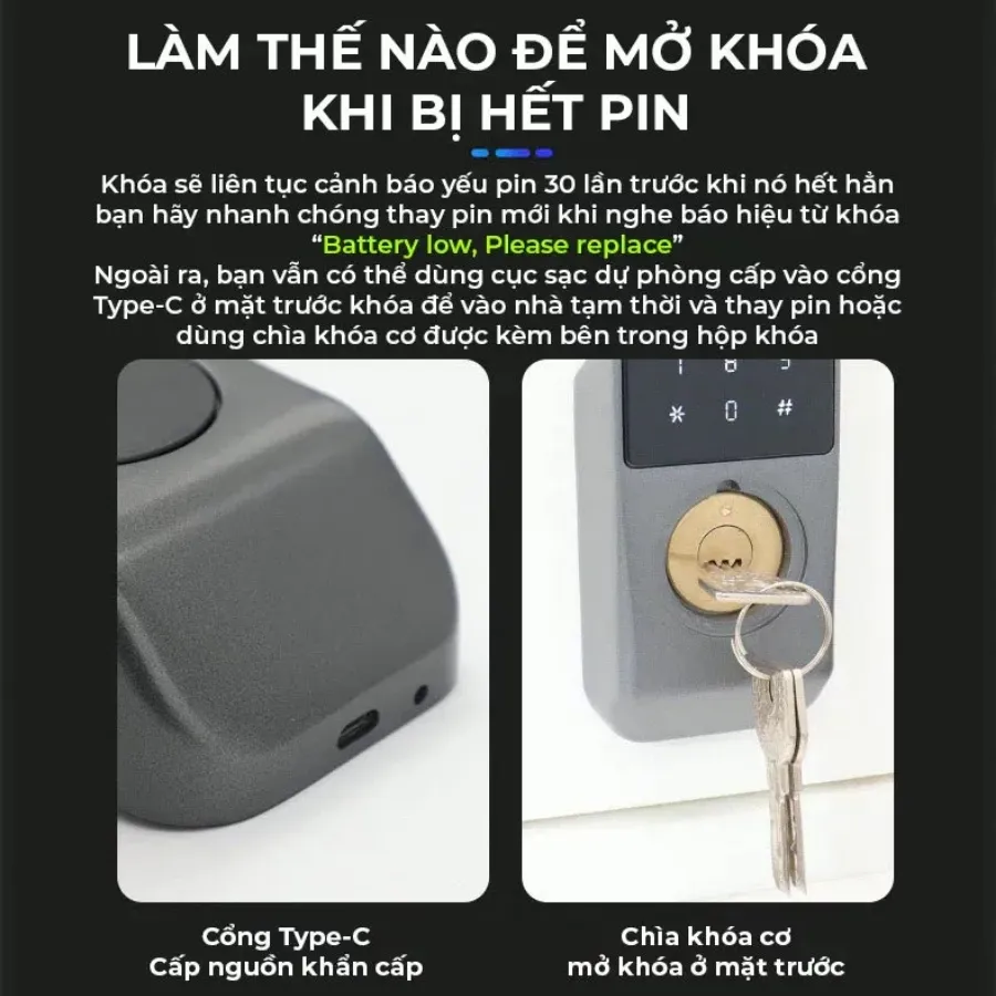Khóa Cửa Cổng Akia G05 2 Mặt Vân Tay Hỗ Trợ Matter 34 Khóa Cửa Cổng Akia G05