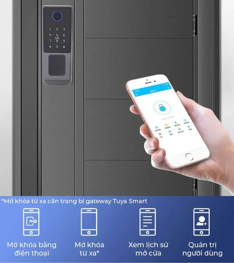 Khóa Cửa Cổng Akia G05 2 Mặt Vân Tay Hỗ Trợ Matter 35 Khóa Cửa Cổng Akia G05
