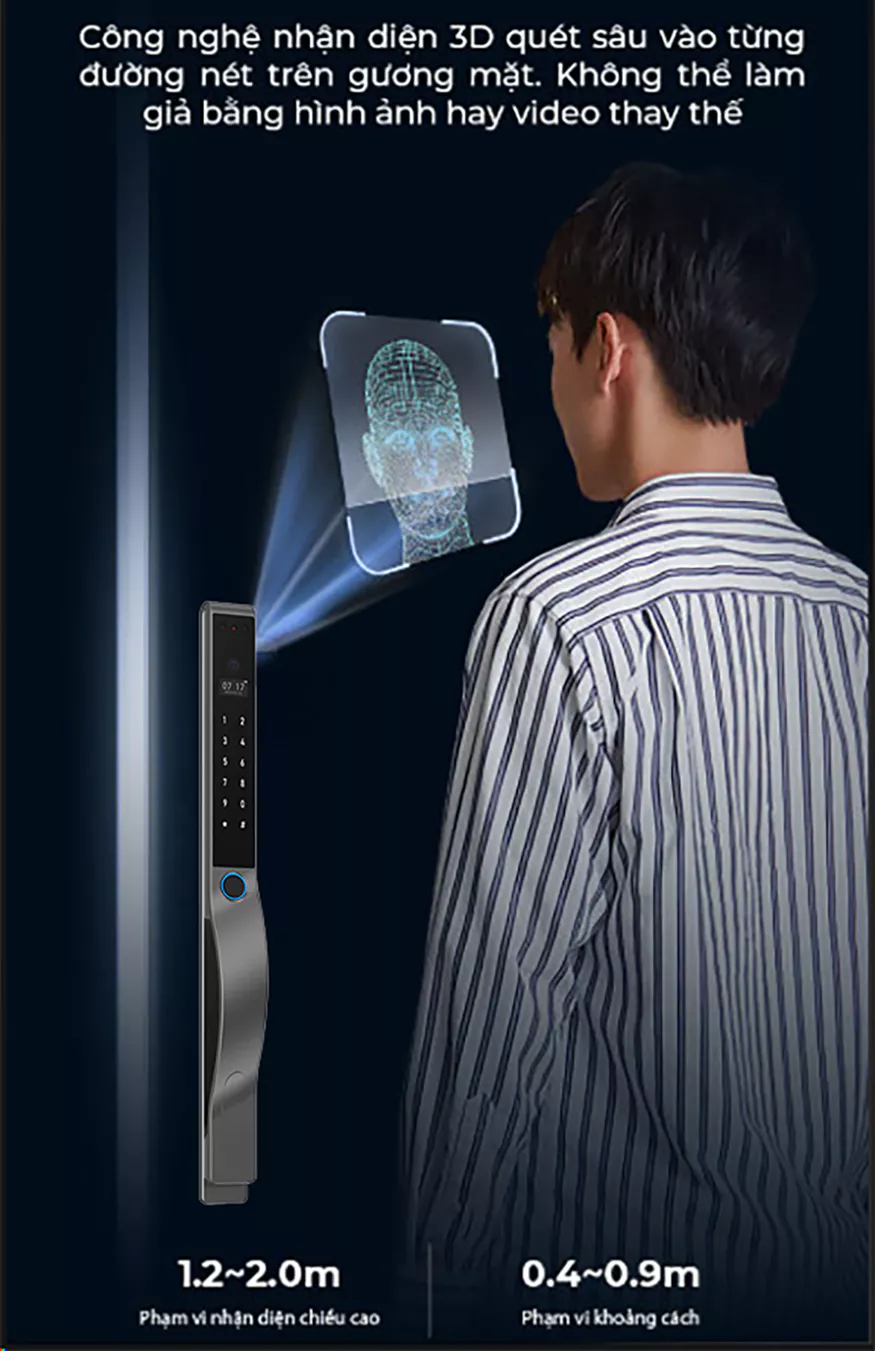 Khóa Cửa Nhôm Akia X6 Hỗ Trợ Face Id Có Camera Trước 9 Khóa Cửa Nhôm Akia X6