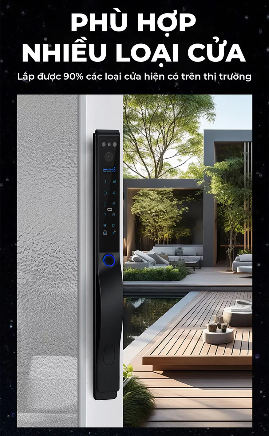 Khóa Cửa Nhôm Akia X6 Hỗ Trợ Face Id Có Camera Trước 8 Khóa Cửa Nhôm Akia X6
