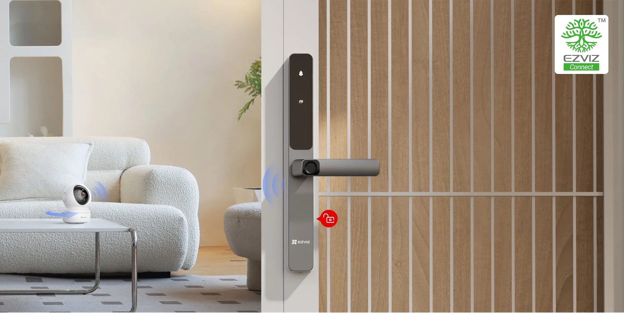 Khóa Cửa Nhôm Ezviz Dl06 - 1 Mặt Vân Tay 15 Khóa Cửa Nhôm Thông Minh Ezviz Dl06