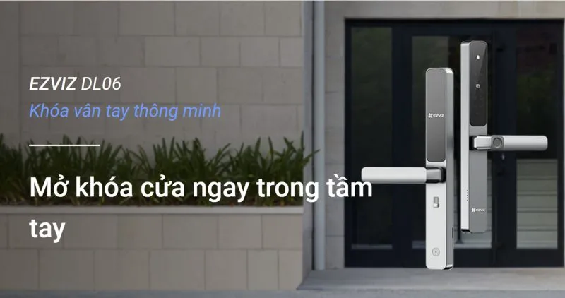 Khóa Cửa Nhôm Ezviz Dl06 - 1 Mặt Vân Tay 14 Khóa Cửa Nhôm Thông Minh Ezviz Dl06