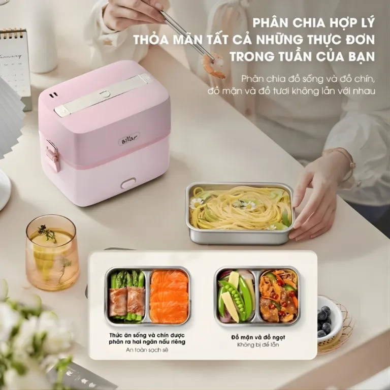 Hộp cơm điện Bear SB-HC12L - Màu Hồng