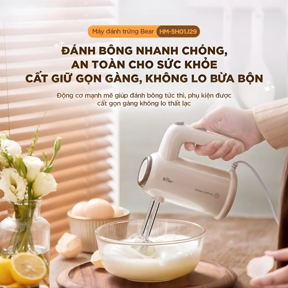Máy Đánh Trứng Bear Hm-5H01J29 6 Máy Đánh Trứng Hm-5H01J29