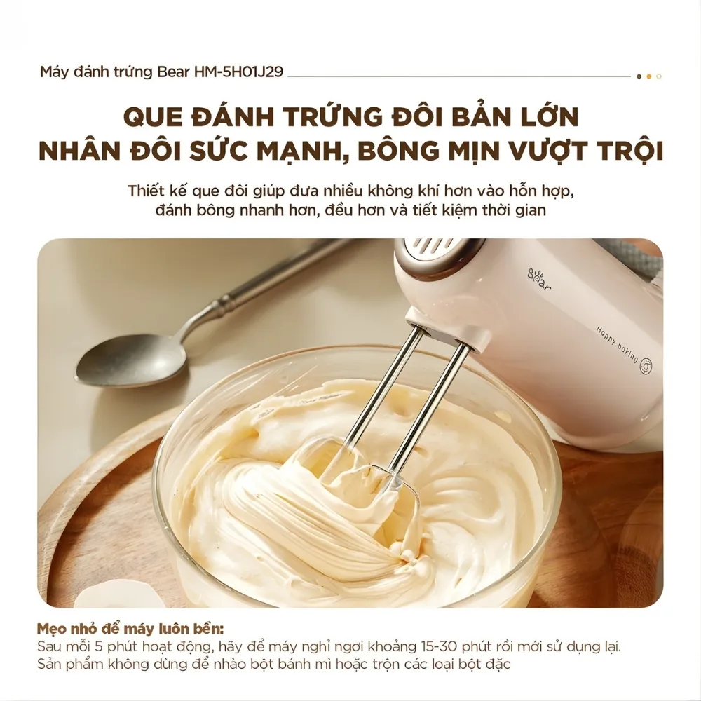 Máy Đánh Trứng Bear Hm-5H01J29 9 Máy Đánh Trứng Hm-5H01J29