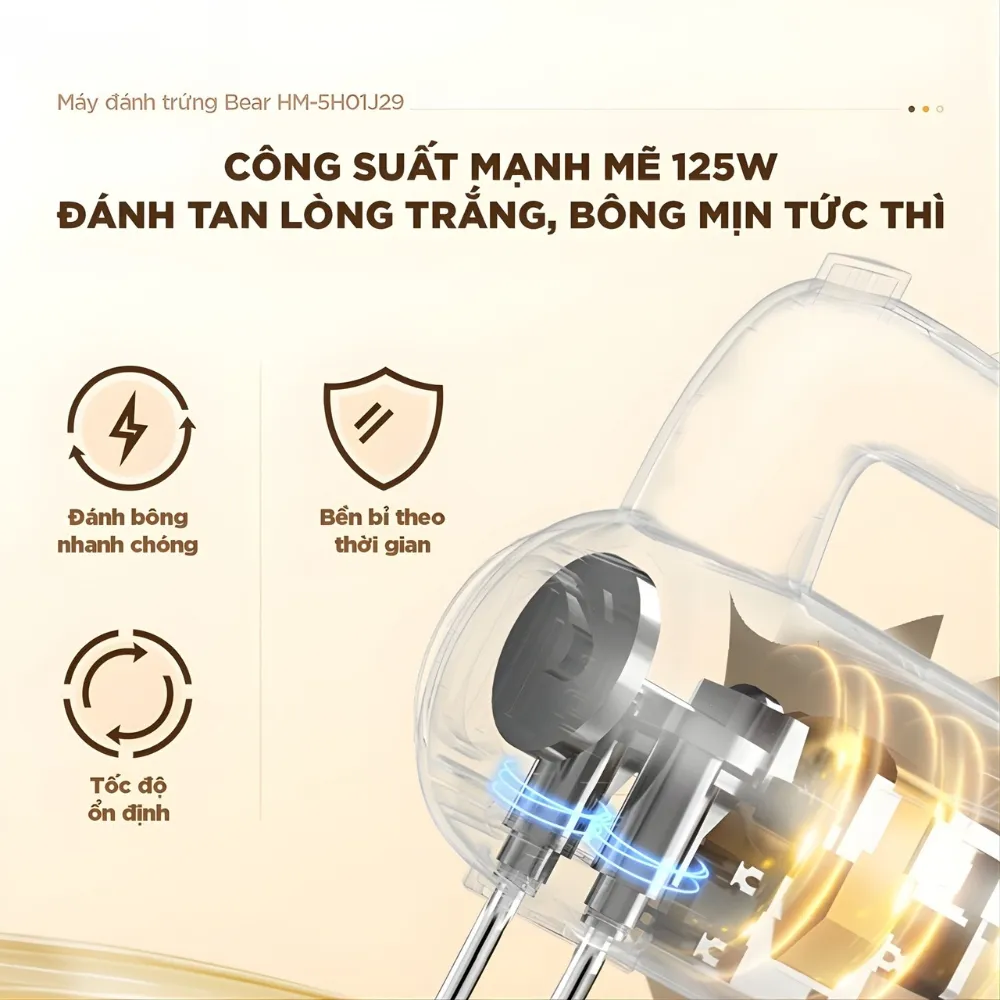 Máy Đánh Trứng Bear Hm-5H01J29 7 Máy Đánh Trứng Hm-5H01J29