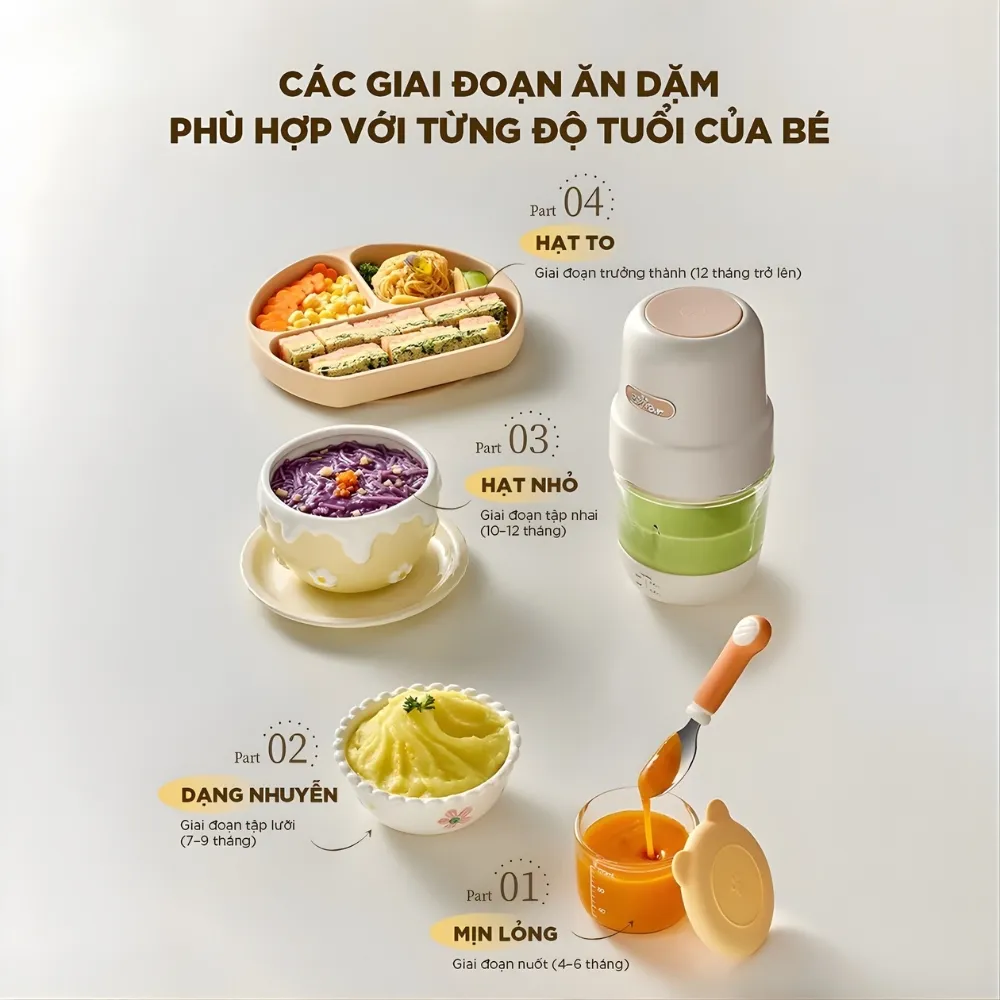 Máy Xay Đồ Ăn Dặm Bear 0.3L Ch-4H02S 9 Máy Xay Ăn Dặm Bear 0.3L Ch-4H02S