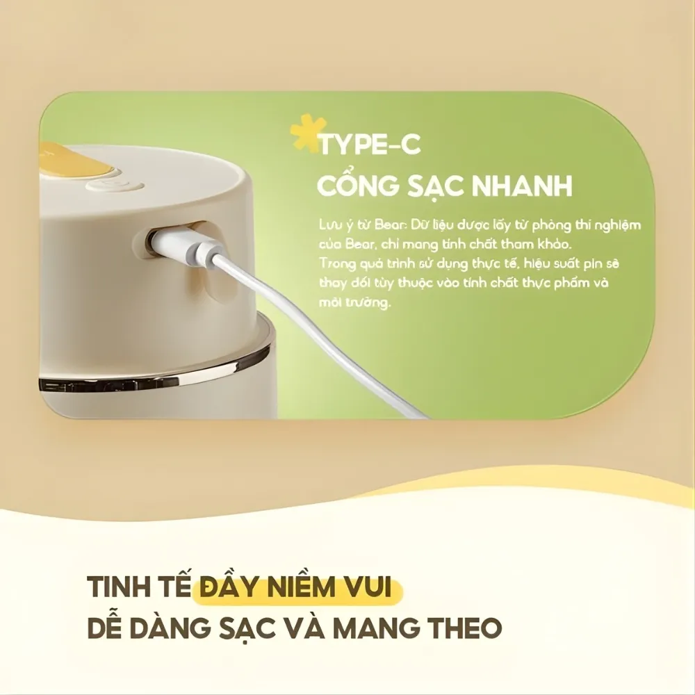 Máy Xay Sinh Tố Cầm Tay Bear 2 Cối Sb-Mx04K 11 Máy Xay Sinh Tố Cầm Tay Bear Sb-Mx04K