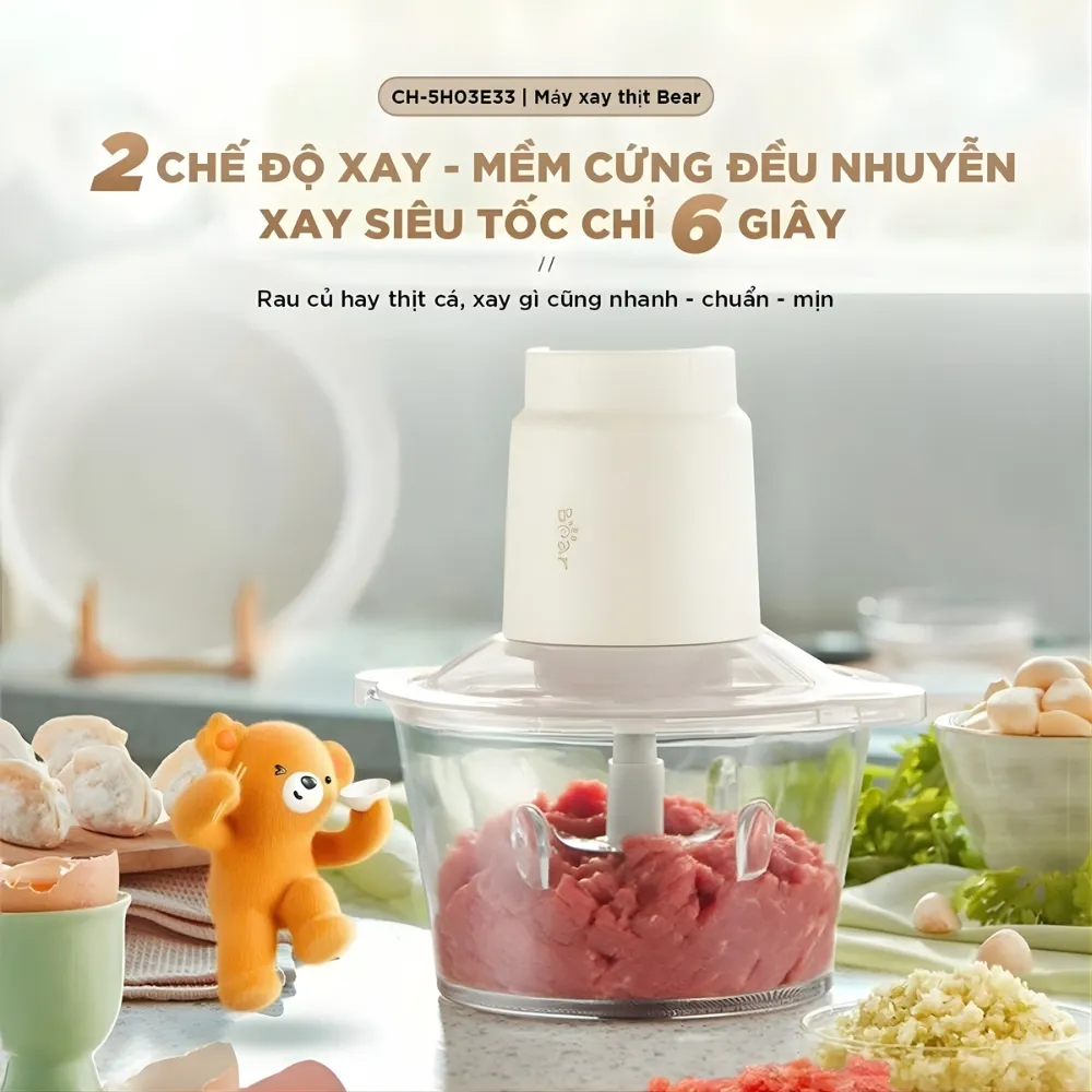 Máy Xay Thịt Bear Ch-5H03E33 1,8L 7 Máy Xay Thịt Bear Ch-5H03E33 1,8L