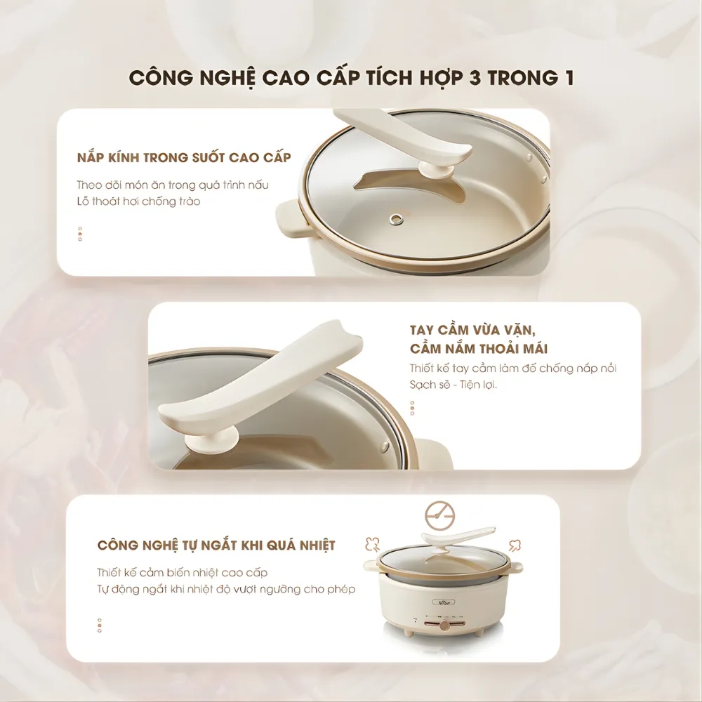 Nồi Lẩu Điện Bear 5L Sb-Nl05F 12 Nồi Lẩu Điện Bear 5L Sb-Nl05F - Akia Smart Home