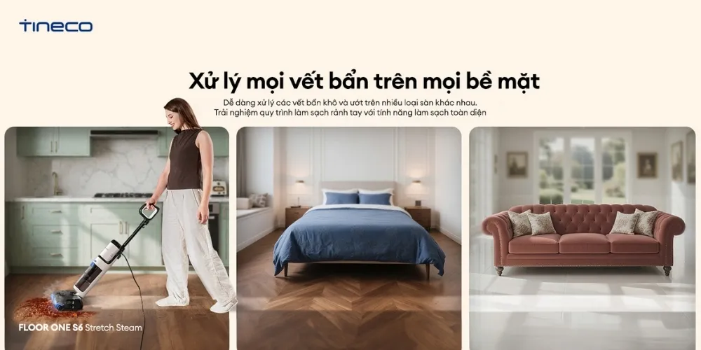Máy Hút Bụi Lau Sàn Khô Ướt Tineco Floor One S6 Stretch Steam 24 Máy Hút Bụi Lau Sàn Khô Ướt Tineco Floor One S6 Stretch Steam - Akia Smart Home