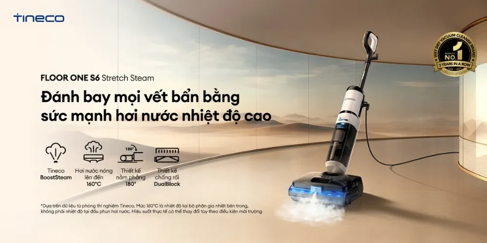 Máy Hút Bụi Lau Sàn Khô Ướt Tineco Floor One S6 Stretch Steam 13 Máy Hút Bụi Lau Sàn Khô Ướt Tineco Floor One S6 Stretch Steam - Akia Smart Home