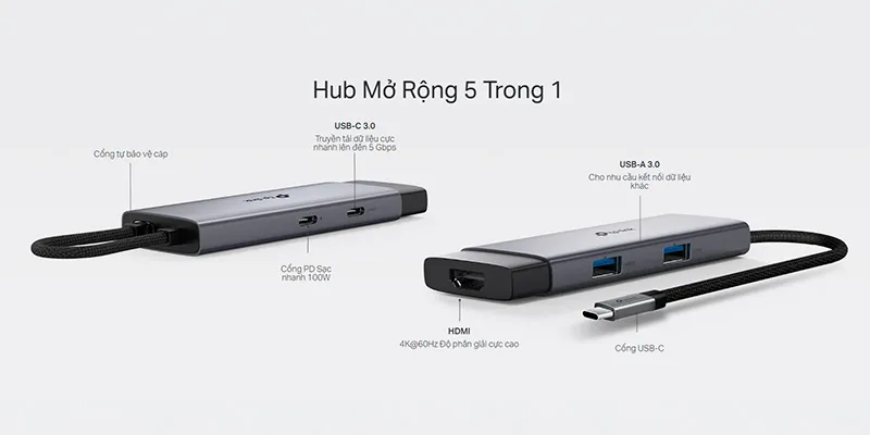 Hub Kết Nối Type C 5 Cổng Tp-Link Uh5020C 12 Hub Kết Nối Type C 5 Cổng Tp-Link Uh5020C