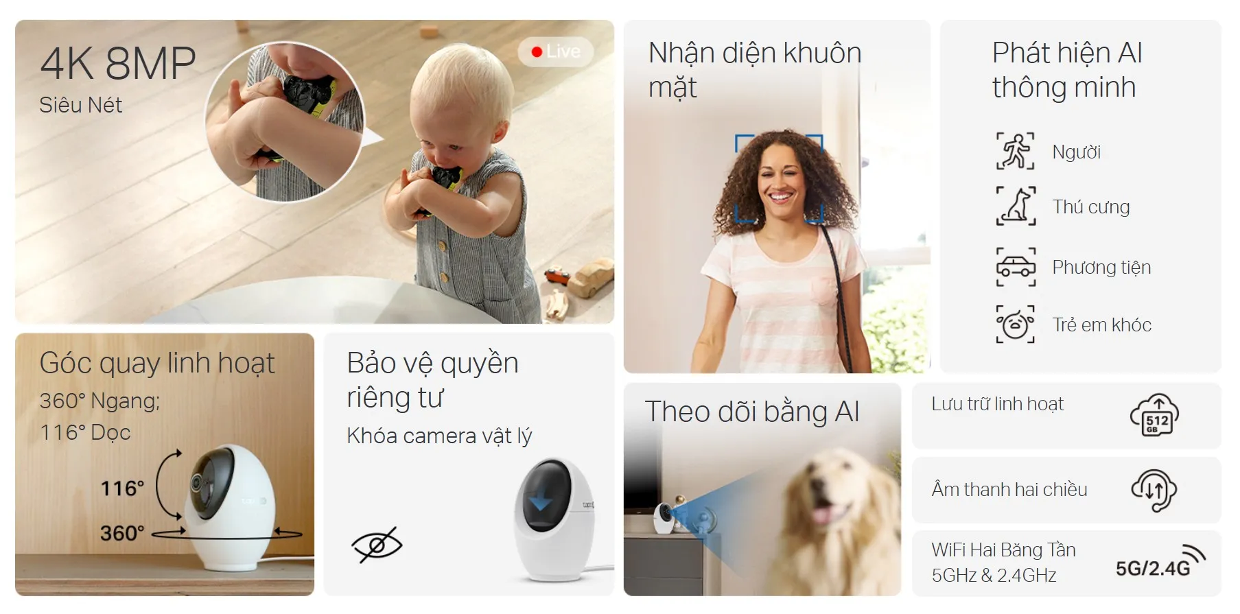 Camera Wifi Tp-Link Tapo C260 4K 8Mp 7 Tapo C260