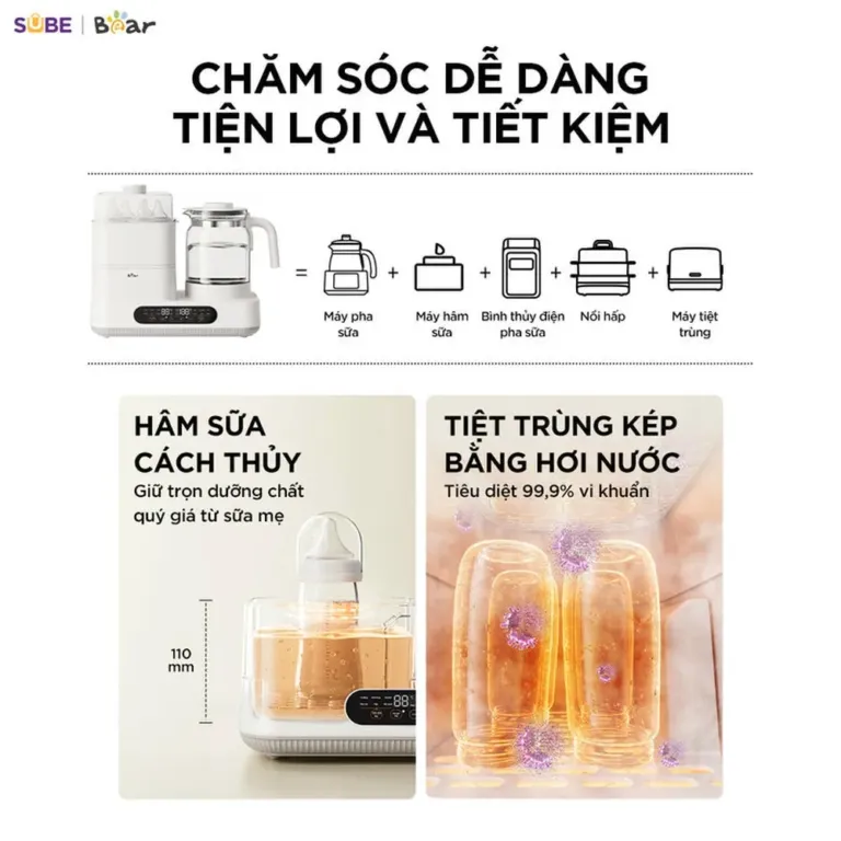 Máy đun nước và hâm sữa tiệt trùng Bear WW-5H12V78 | AKIA
