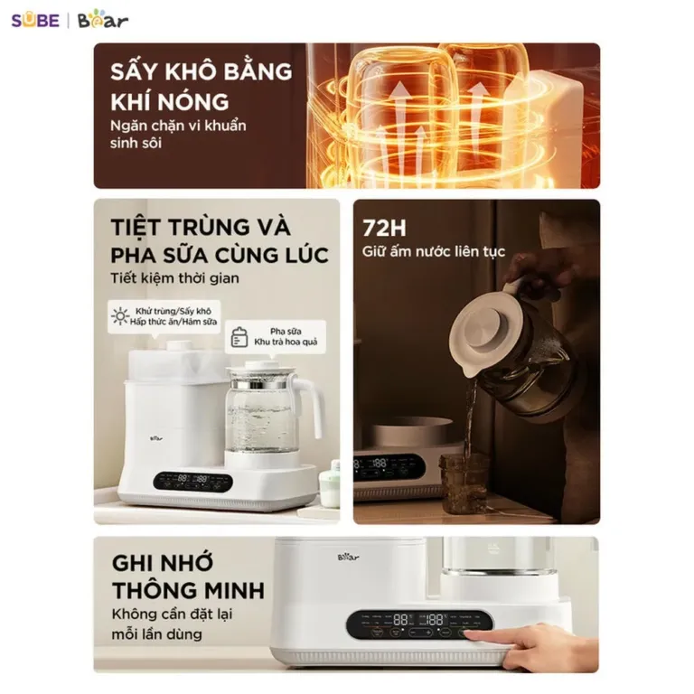 Máy đun nước và hâm sữa tiệt trùng Bear WW-5H12V78 | AKIA