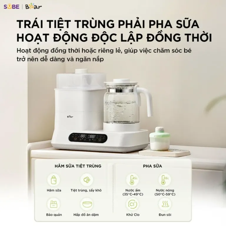 Máy đun nước và hâm sữa tiệt trùng Bear WW-5H12V78 | AKIA