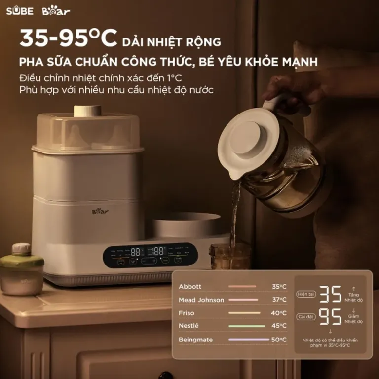 Máy đun nước và hâm sữa tiệt trùng Bear WW-5H12V78 | AKIA