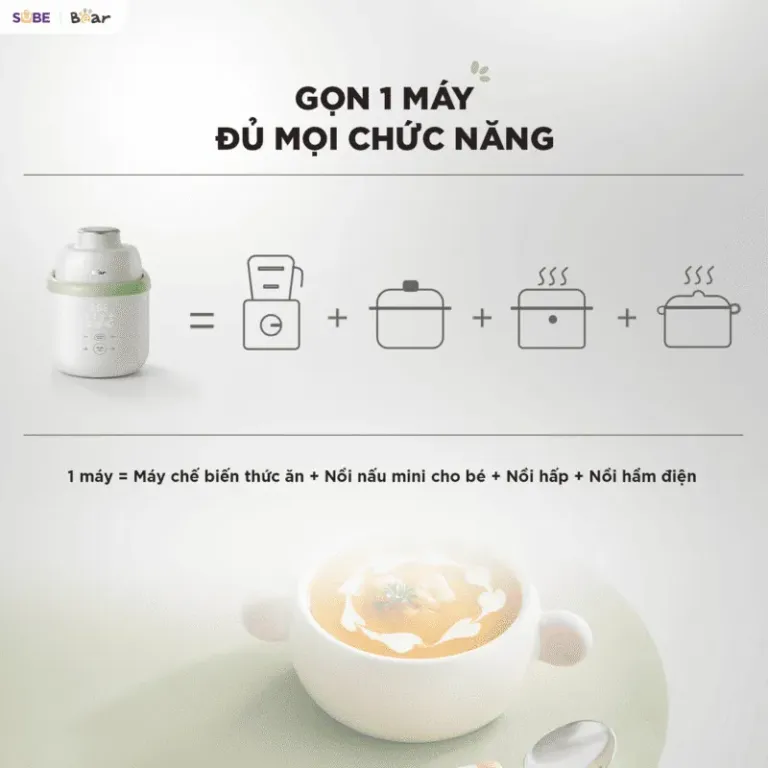 Máy xay nấu thức ăn 0.35L Bear BFM-045KN | AKIA