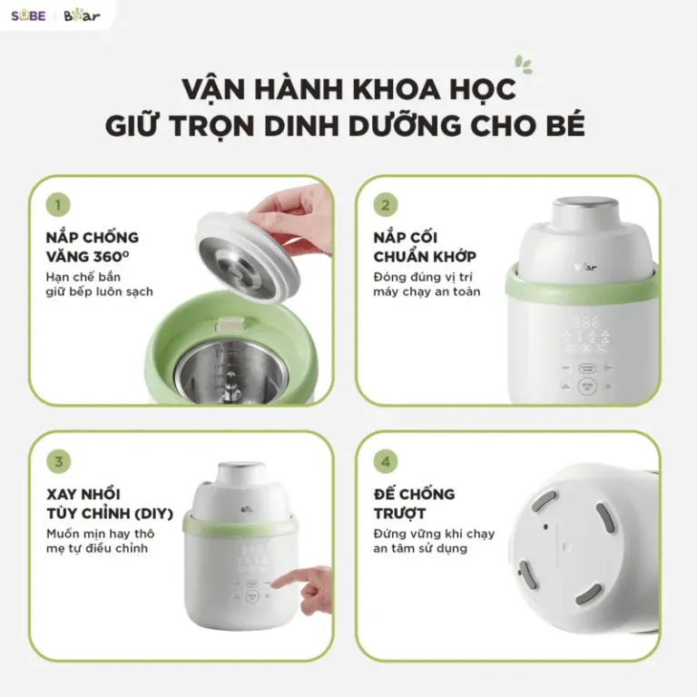 Máy xay nấu thức ăn 0.35L Bear BFM-045KN | AKIA